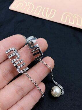 Miu Miu letter stud earrings